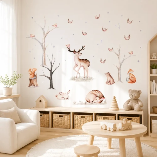naklejka-na-sciane-lesne-zwierzatka-100x100-arkusz.webp