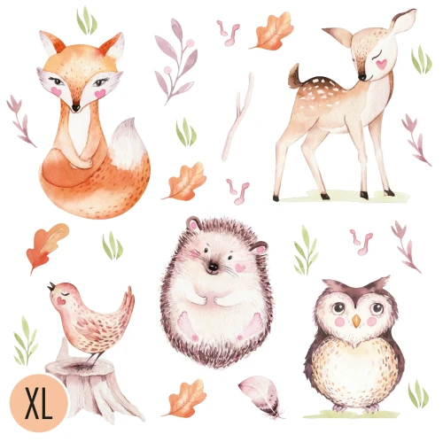 naklejki-na-sciane-do-pokoju-dziecka-lesne-zwierzatka-100x100cm.webp
