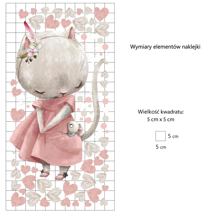 naklejki-na-ścianę-koty-kotki-serca-kropki-50x100cm.webp