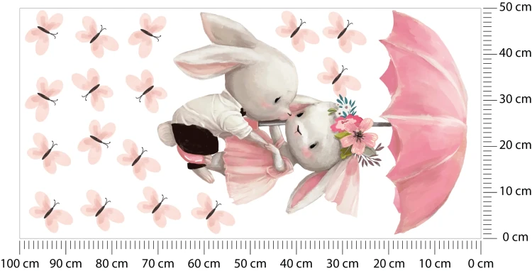 naklejki-na-ścianę-króliczki-motylki-różowe-50x100cm .webp