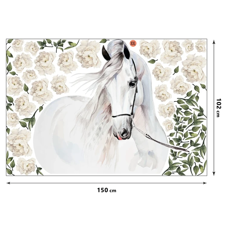 naklejka-na-ścianę-koń-białe-piwonie-150x100cm.webp