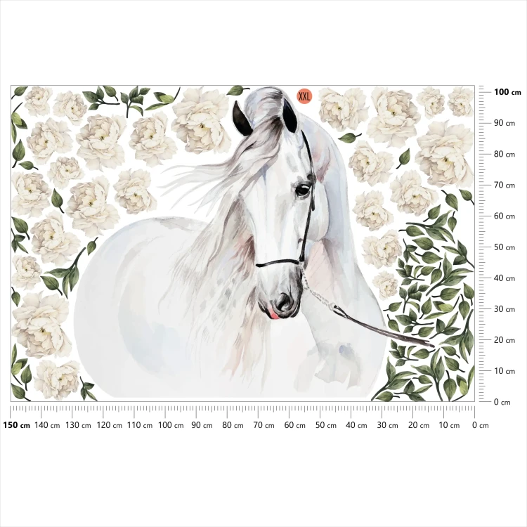 naklejka-na-ścianę-koń-białe-piwonie-150x100cm.webp