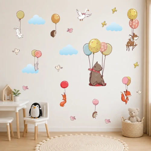 naklejki-na-sciane-zwierzęta-balony-kolorowe-100x100cm.webp