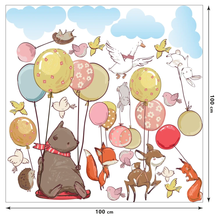 naklejki-na-sciane-zwierzęta-balony-kolorowe-100x100cm.webp