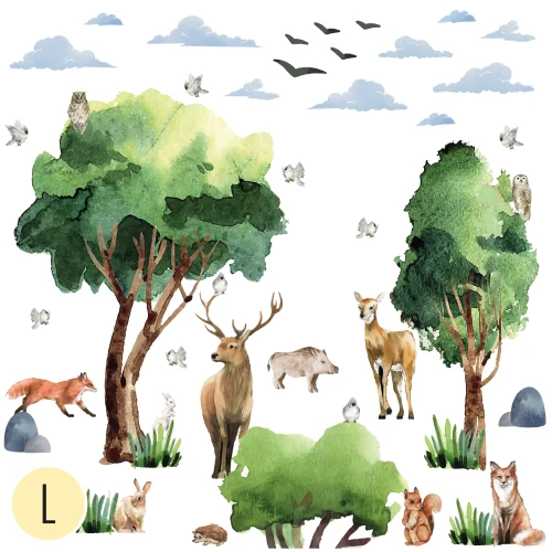 naklejki-na-ścianę-las-naklejki-drzewa-zwierzęta-50x100cm.webp