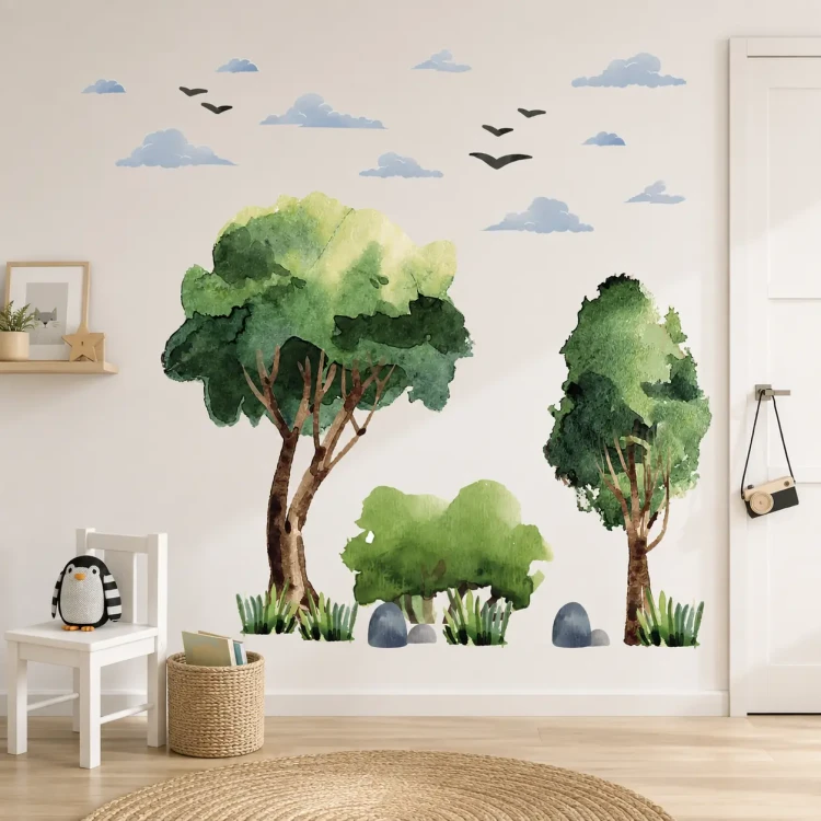 2-naklejki-na-ścianę-las-naklejki-drzewa-natura-200x100cm.webp
