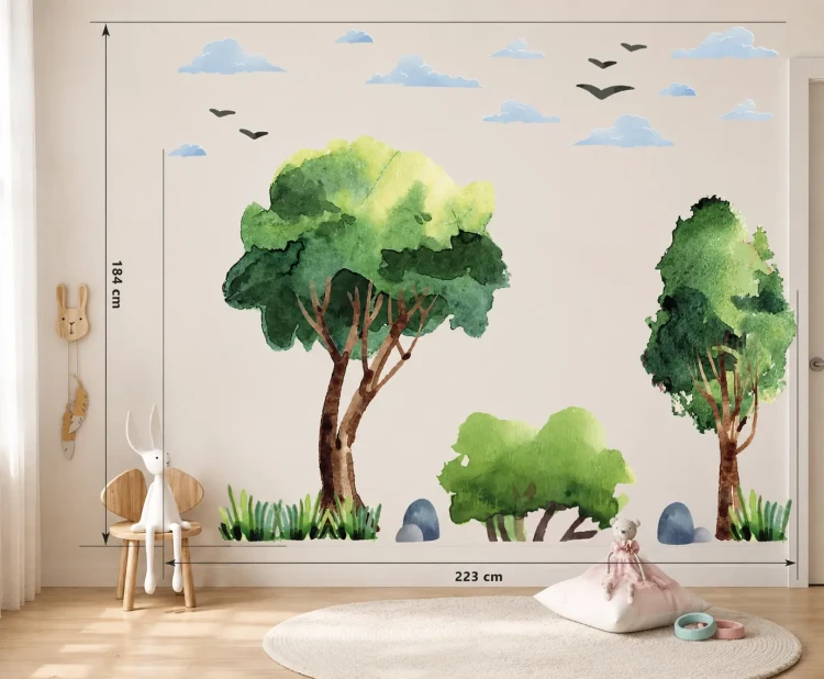 6-naklejki-na-ścianę-las-naklejki-drzewa-natura-200x100cm.webp