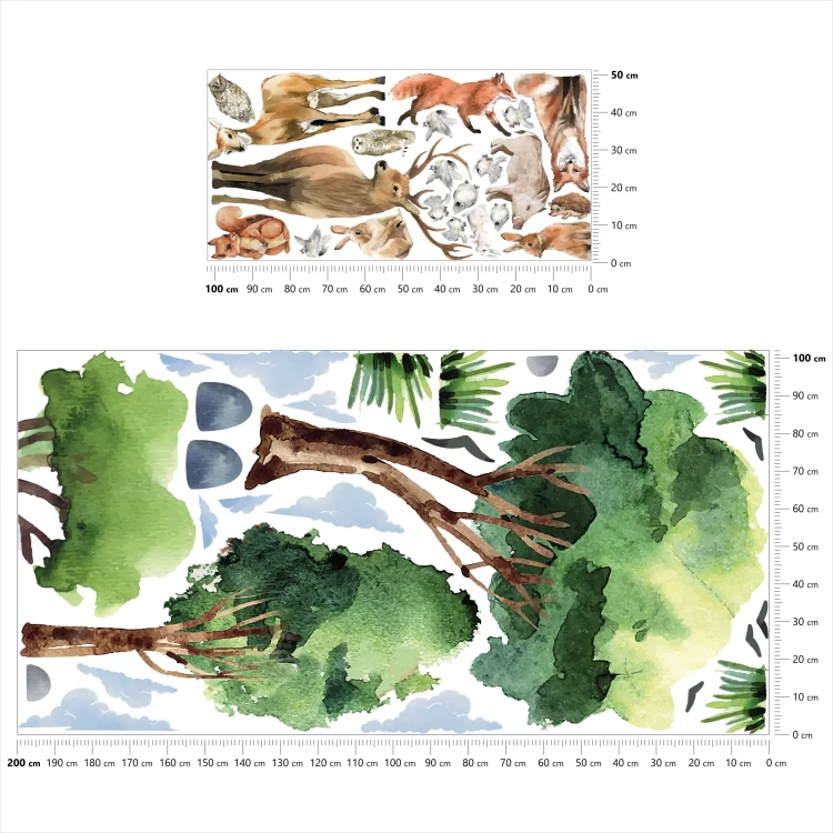 naklejki-na-ścianę-las-naklejki-drzewa-zwierzęta-200x100cm-bardzo-duże.webp