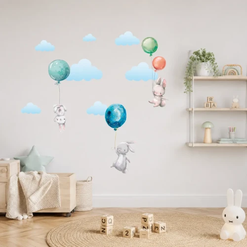 naklejki-na-ścianę-króliczki-balony-kolorowe-50x100cm.webp