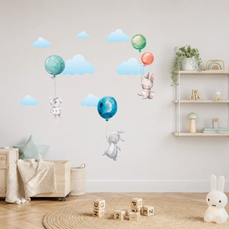 naklejki-na-ścianę-króliczki-balony-kolorowe-50x100cm.webp
