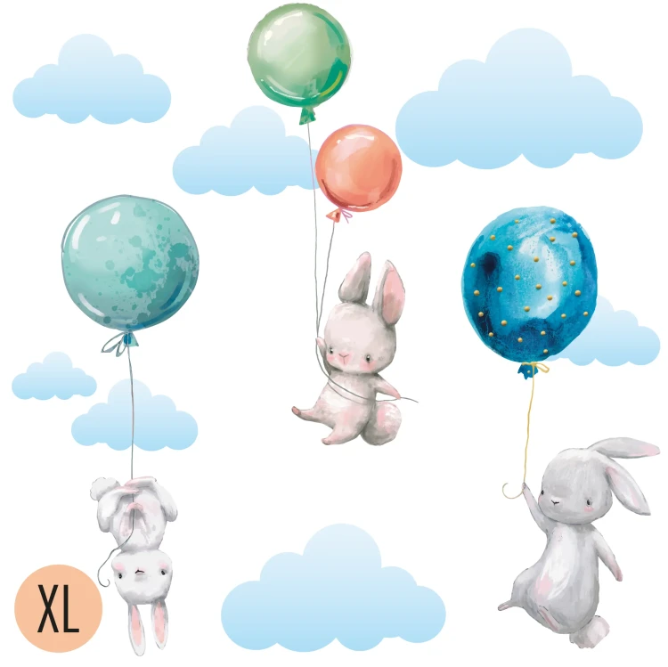 naklejki-na-ścianę-króliczki-balony-kolorowe-100x100cm.webp