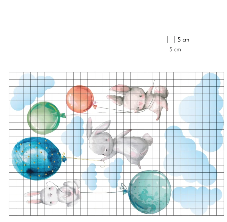 naklejki-na-ścianę-króliczki-balony-kolorowe-150x100cm.webp