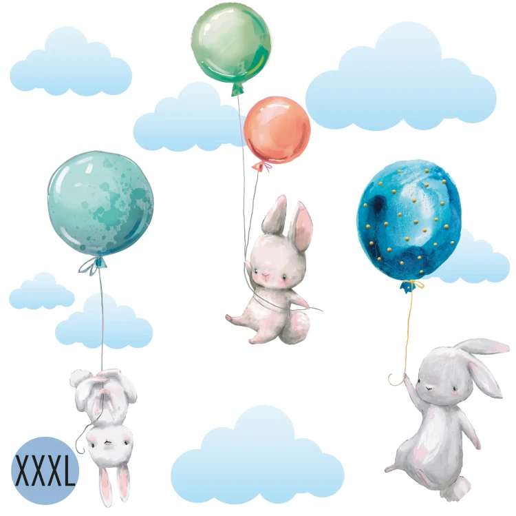 naklejki-na-ścianę-króliczki-balony-kolorowe-200x100cm.webp