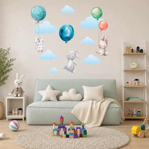 naklejki-na-ścianę-króliczki-balony-kolorowe-200x100cm.webp