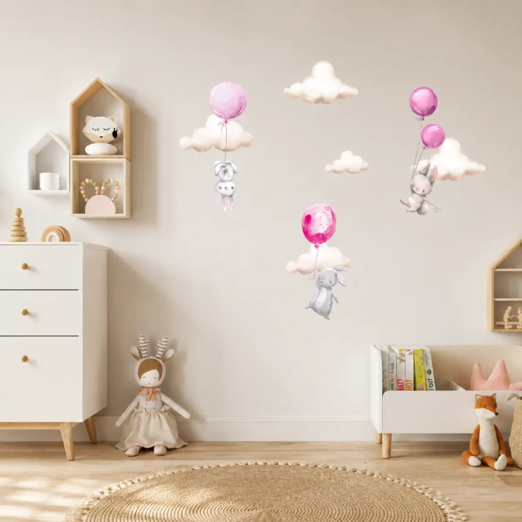 naklejki-na-ścianę-króliczki-balony-różowe-50x100cm.webp