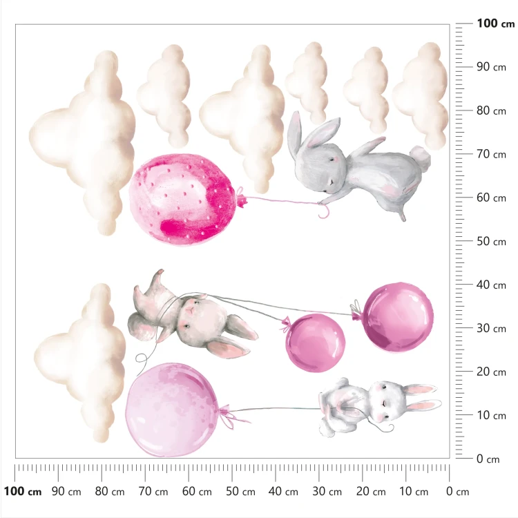 naklejki-na-ścianę-króliczki-balony-różowe-100x100cm.webp