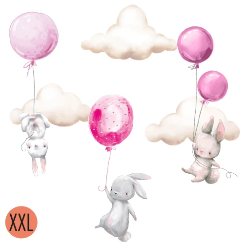 naklejki-na-ścianę-króliczki-balony-różowe-150x100cm.webp