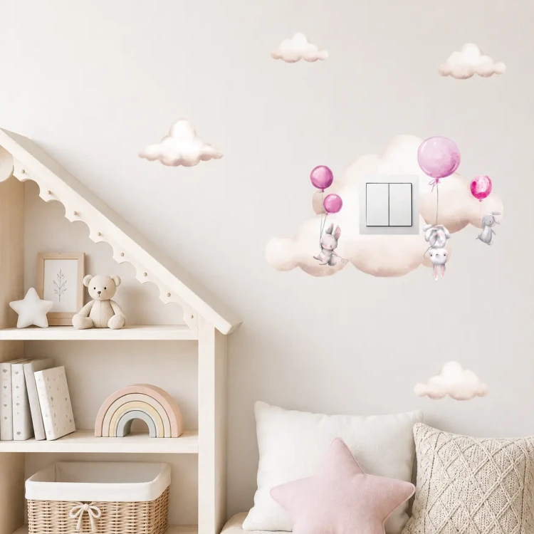 osłona-ściany-pod-włącznik-światła-króliczki-różowe-balony.webp