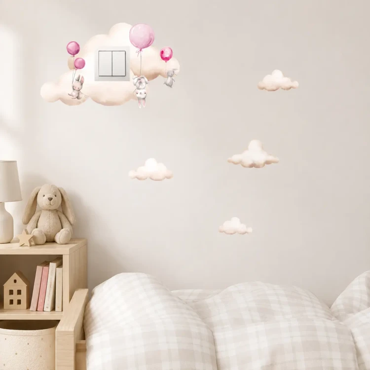 osłona-ściany-pod-włącznik-światła-króliczki-różowe-balony.webp