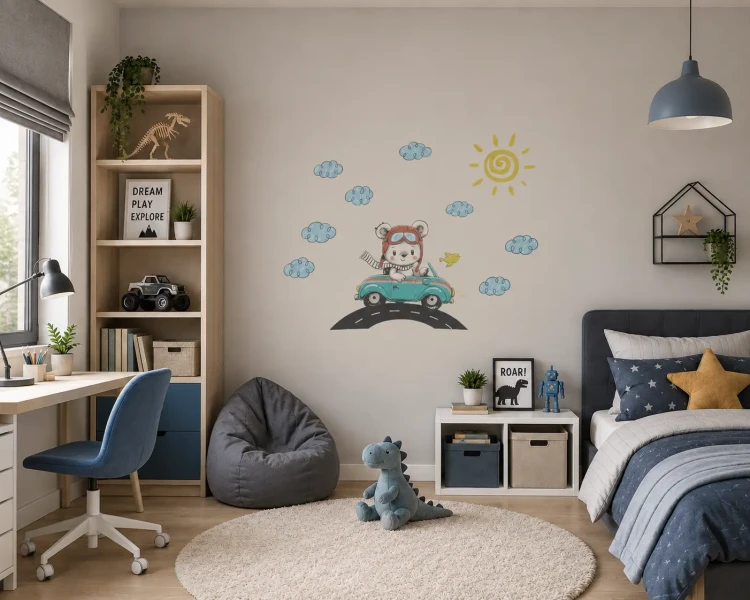 naklejki-na-ścianę-misie-miś-w-samochodzie-50x100cm.webp