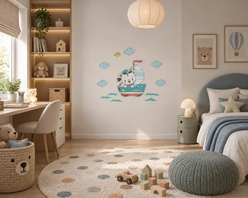 naklejki-na-ścianę-statek-z-misiem-50x100cm.webp
