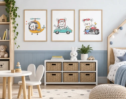 plakat-do-pokoju-dziecka-3-sztuki-50x70-cm-misie-i-pojazdy.webp