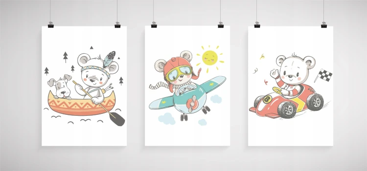 plakaty-do-pokoju-dziecka-misie-i-przygody-3-sztuki-A3.webp