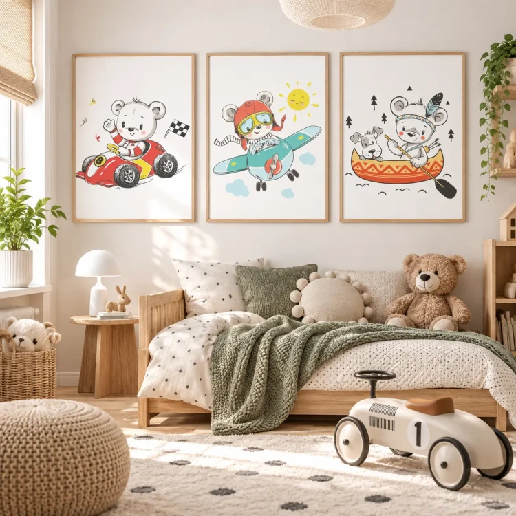 plakaty-do-pokoju-dziecka-misie-i-przygody-3-sztuki-50x70cm.webp