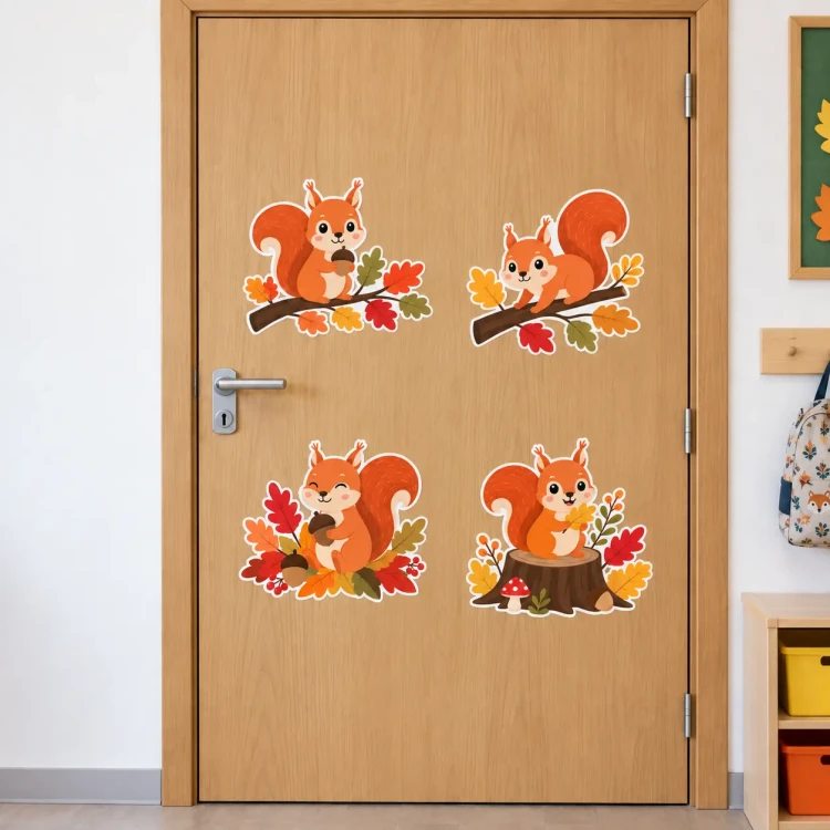 dekoracje-jesienne-do-przedszkola-wiewiórki-papier-syntetyczny.webp