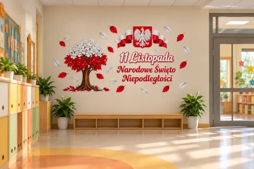 dekoracje-na-11-listopada-papier-syntetyczny-gazetka-szkolna-godło-napis.webp