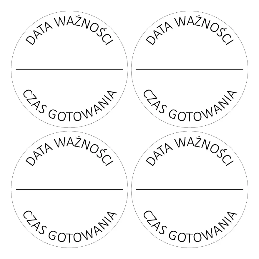 naklejki data ważności i czas gotowania okrągłe 3,5 cm na słoiki