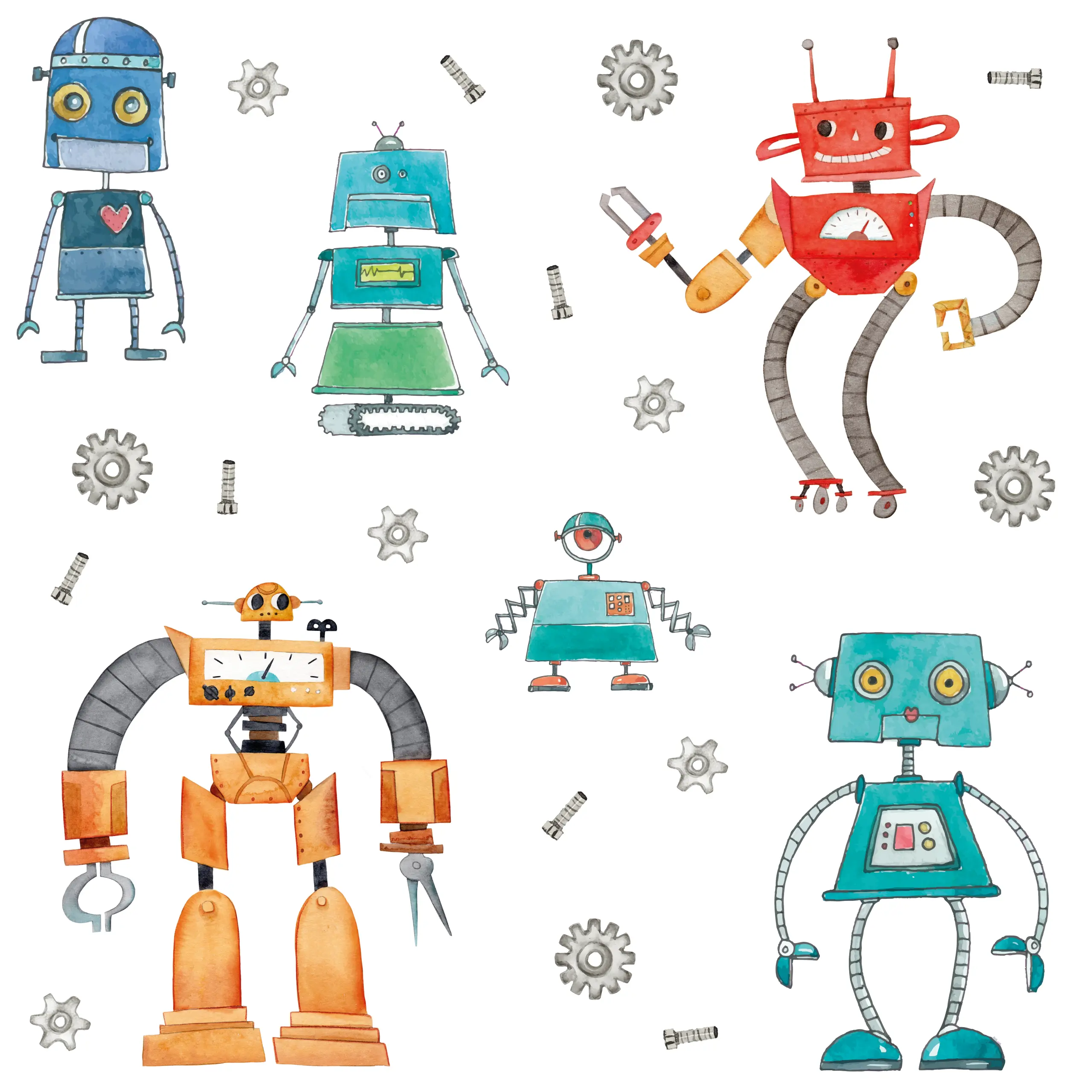 naklejki roboty zabawki