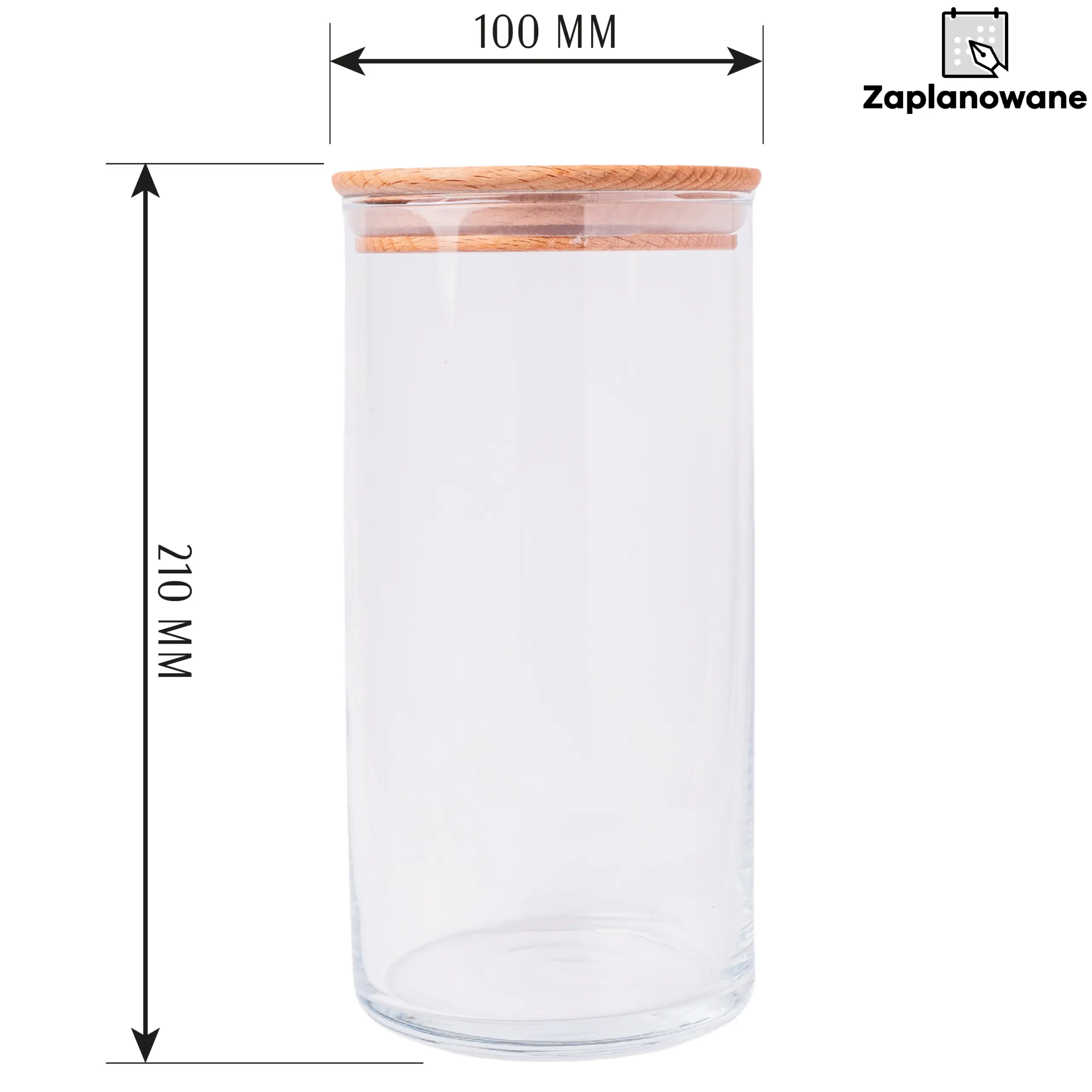 słoik z drewnianą pokrywką 1200 ml