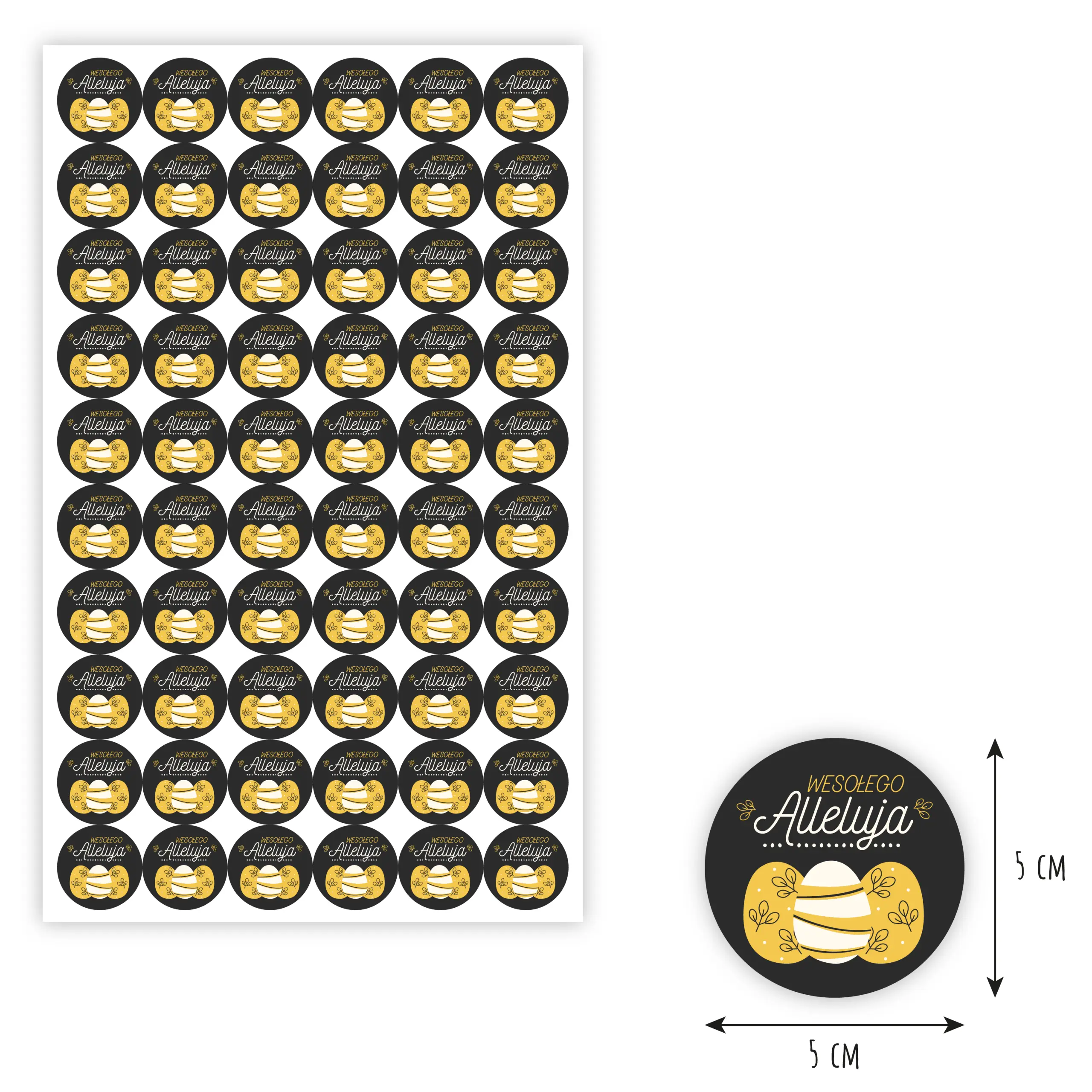 naklejki wielkanocne na prezent Wesołego Alleluja dekoracja opakowania