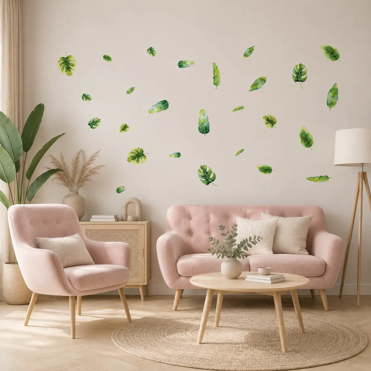 liście na ścianę naklejka monstera