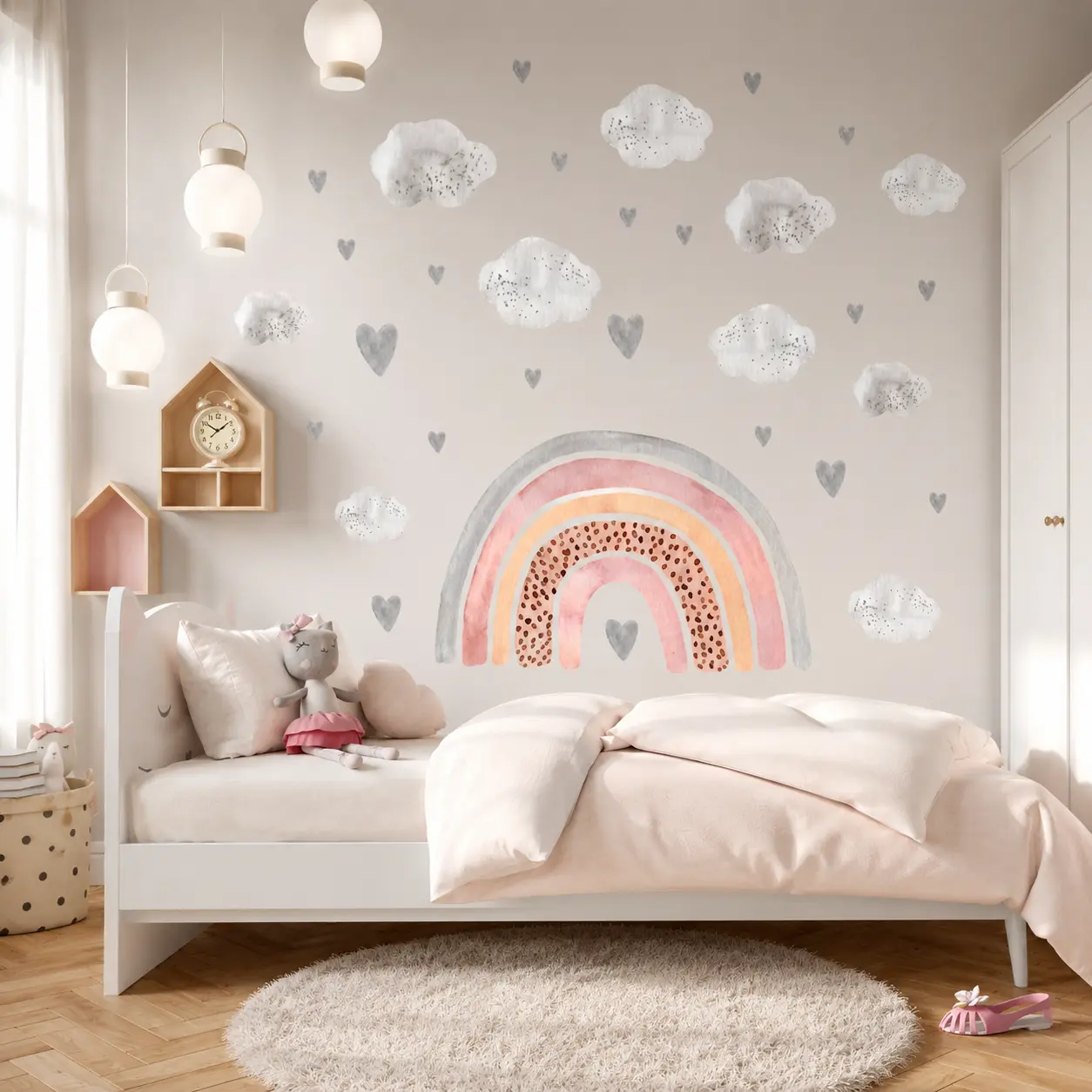 Naklejka na ścianę duża TĘCZA BOHO