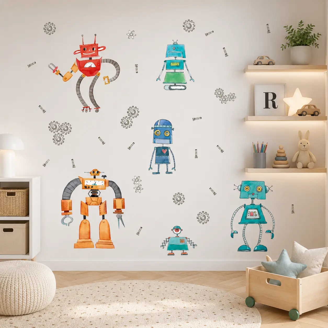 naklejki roboty zabawki