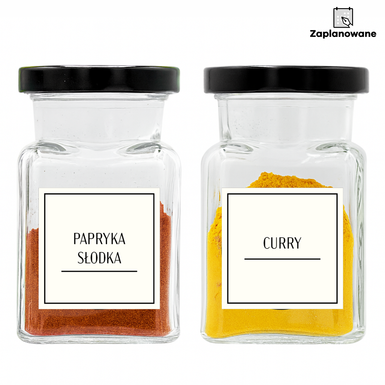 nalepki na przyprawy 4x4cm kremowe wodoodporne