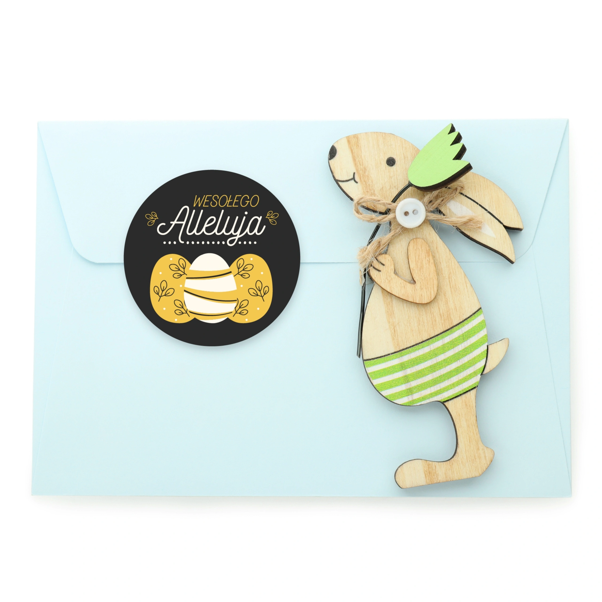 naklejki wielkanocne na prezent Wesołego Alleluja dekoracja opakowania