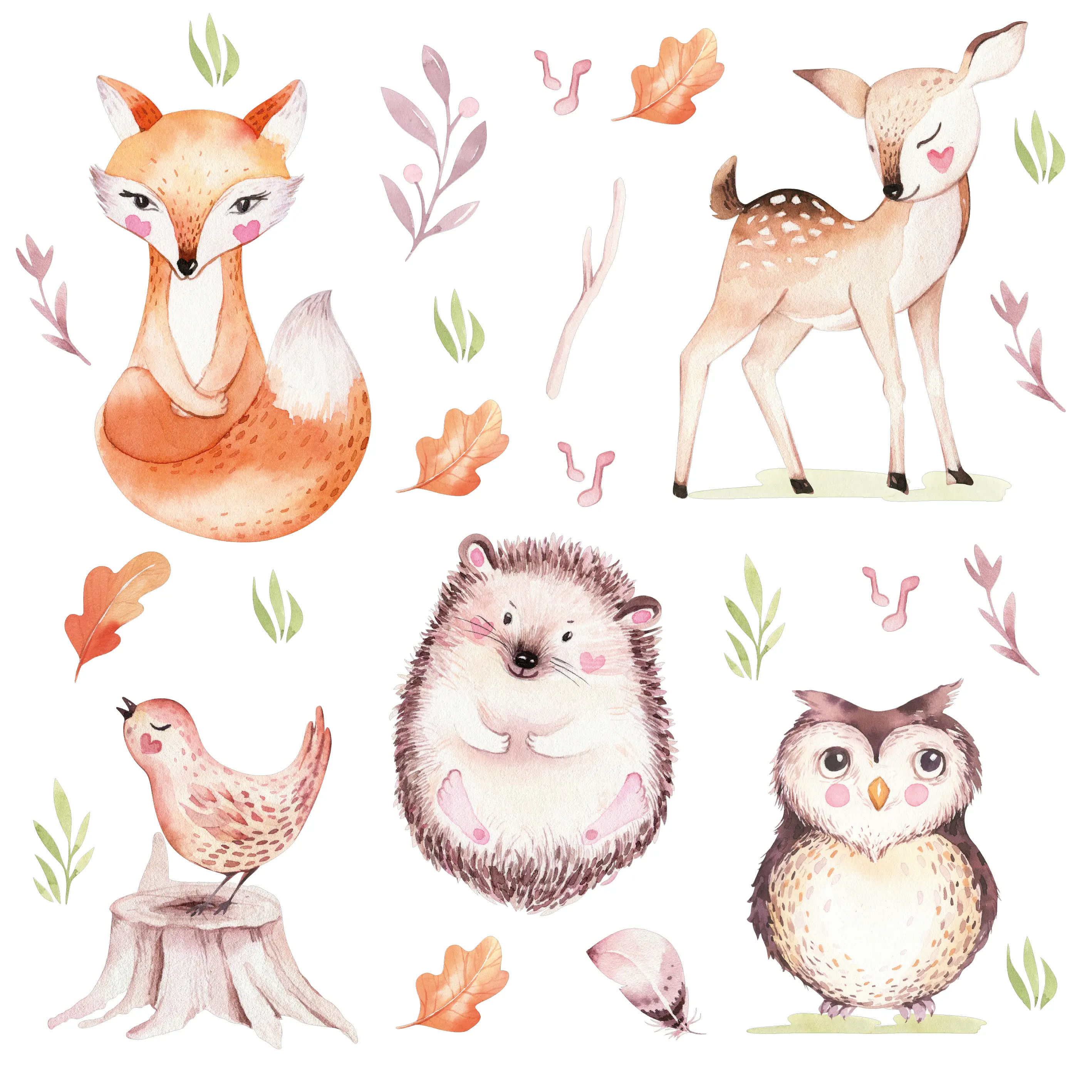 naklejki na ścianę Leśne Zwierzątka