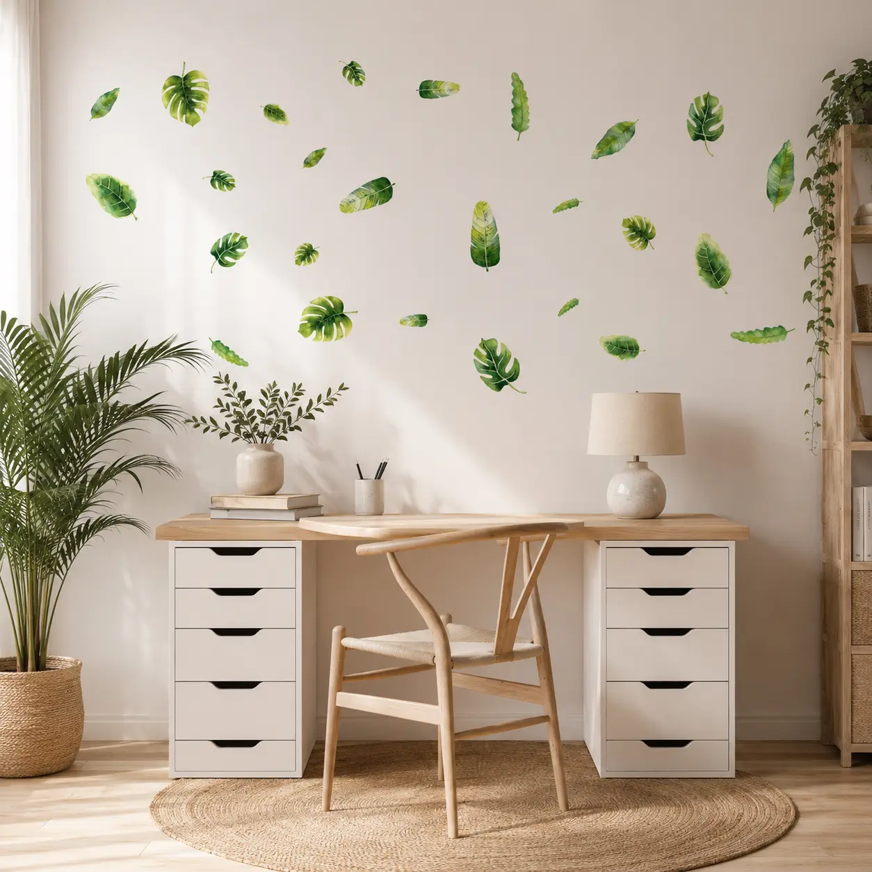 liście na ścianę naklejka monstera